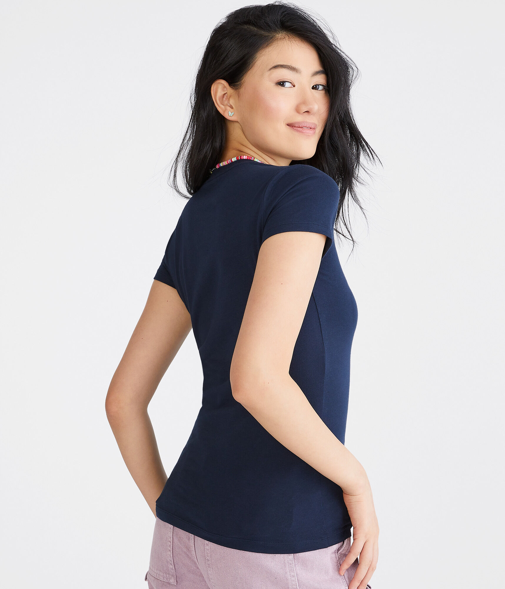 Aero Script Rose Appliqu&eacute; Graphic Tee