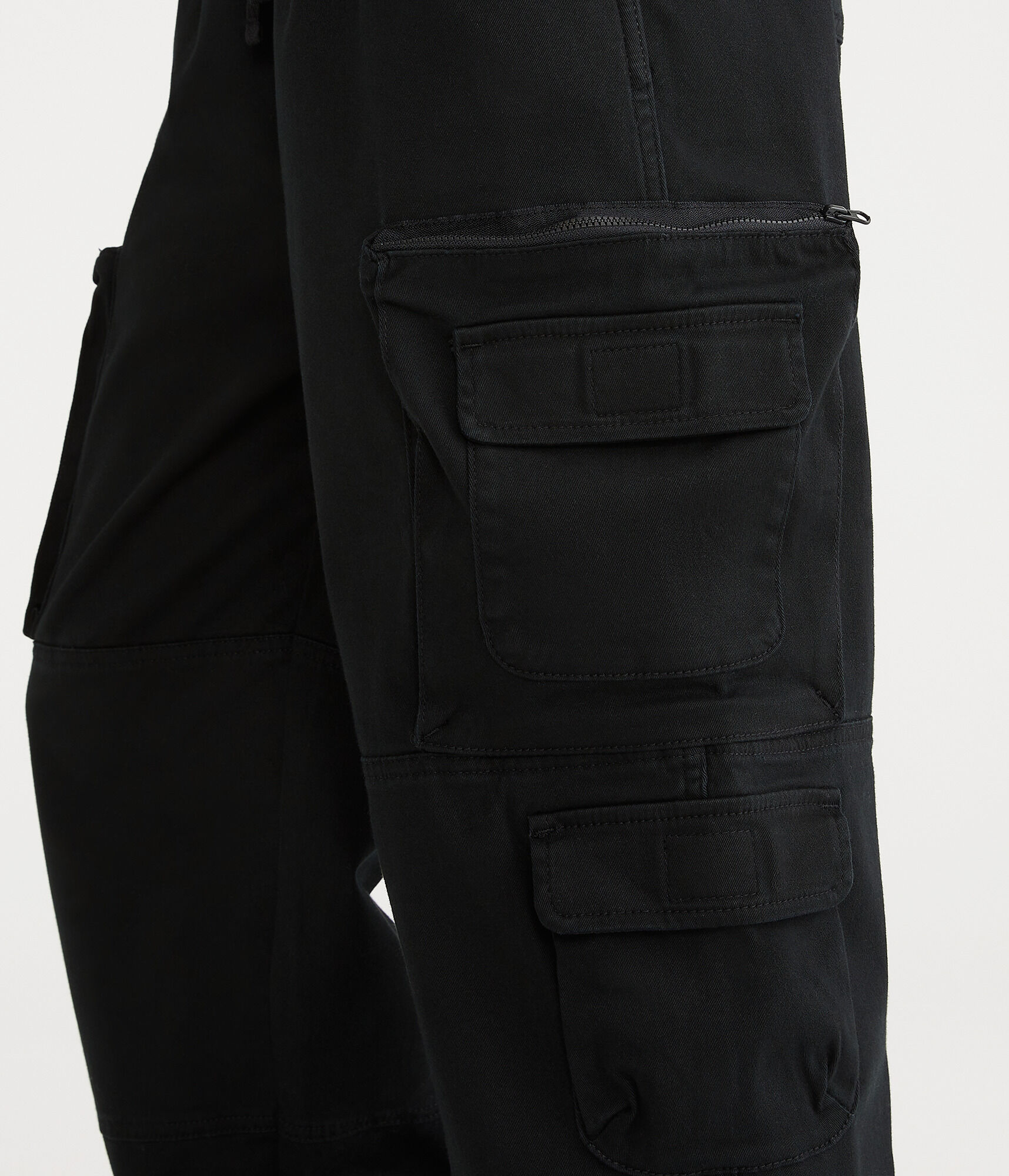 High-Rise Twill Cargo Joggers