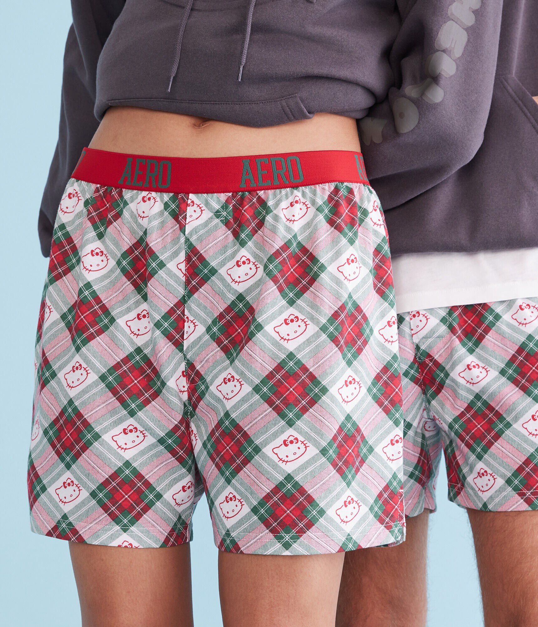 Hello Kitty Plaid Woven Boxers