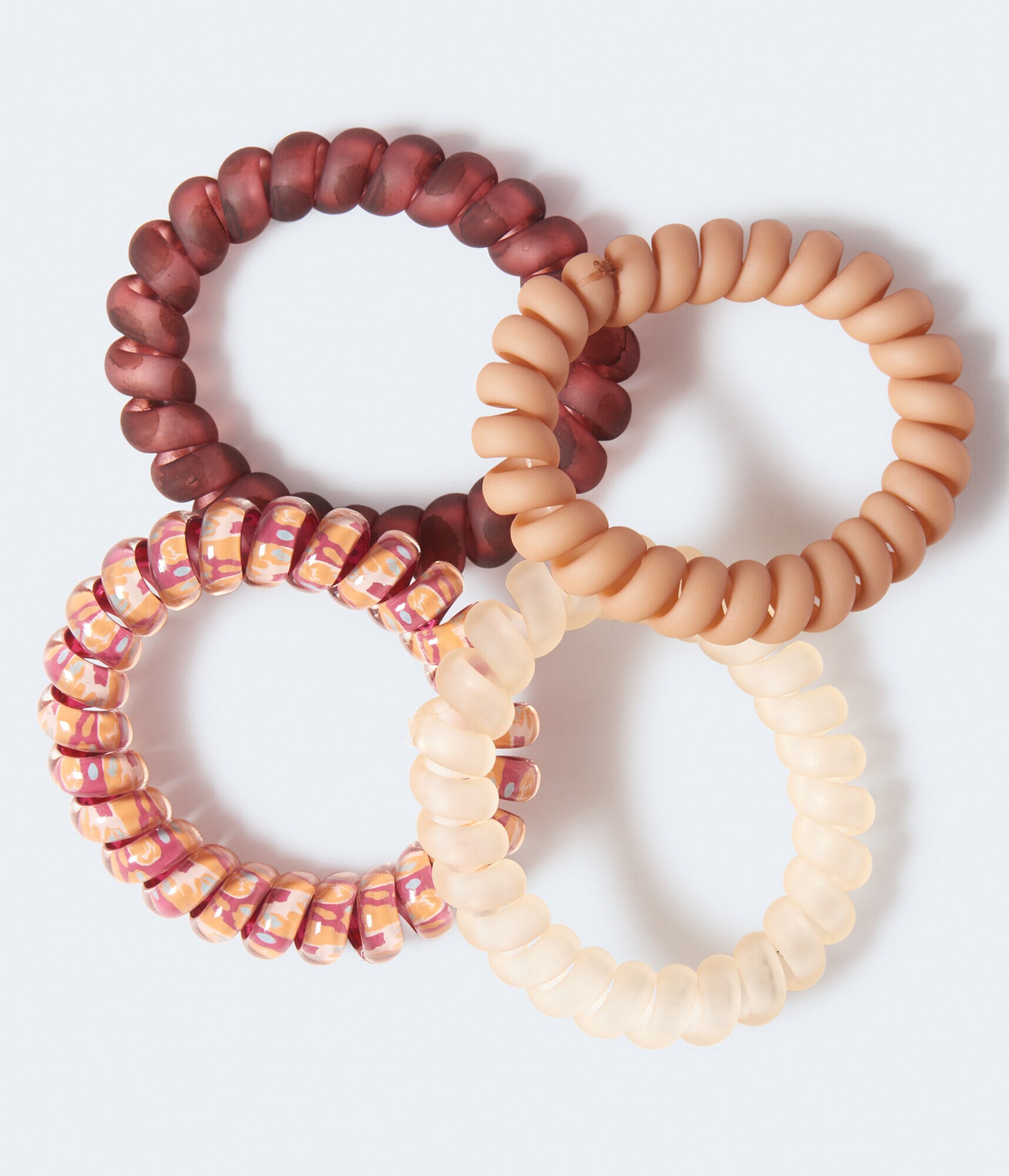 Neutral Matte Coil Hair Tie 4Pack