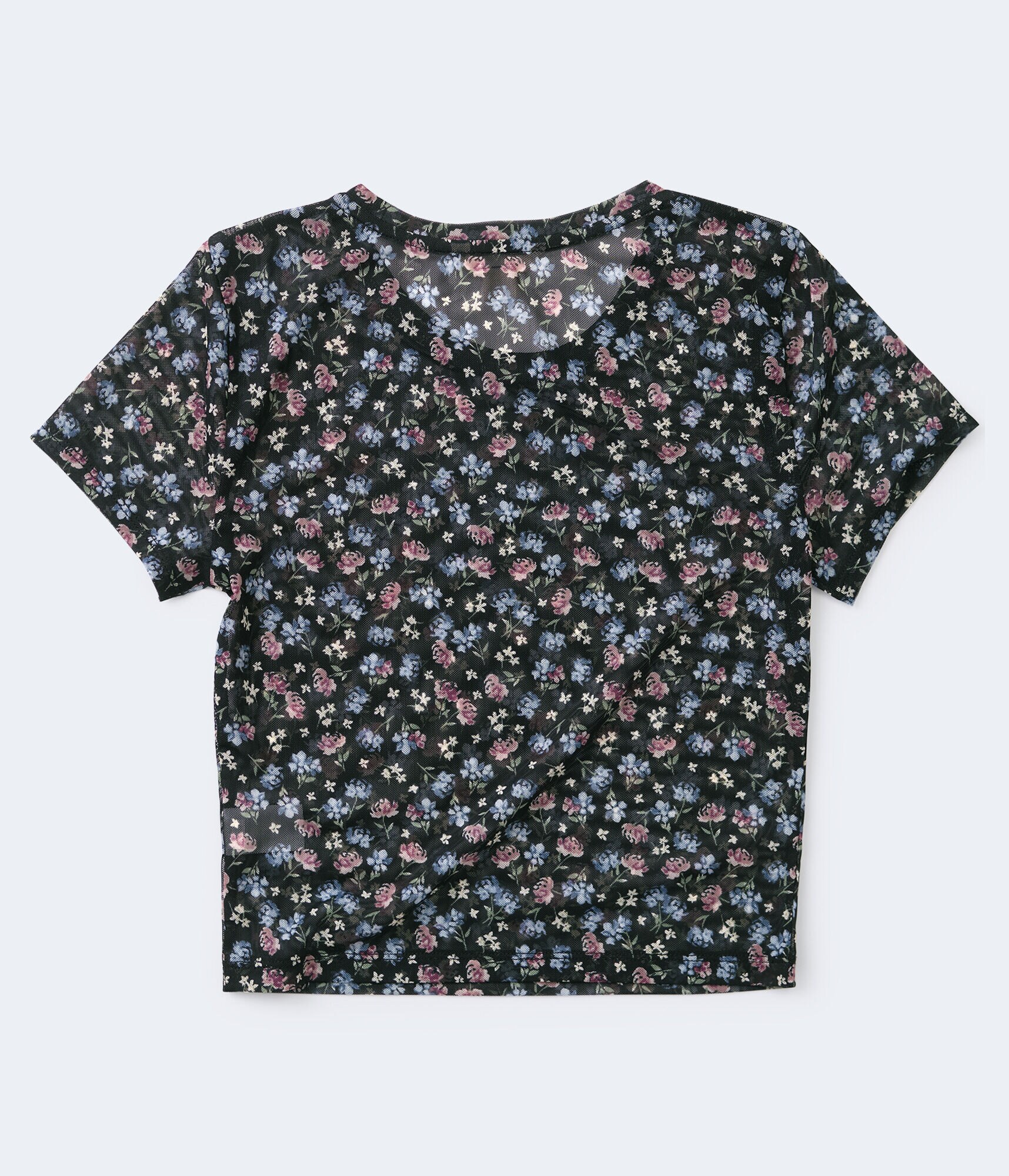 Floral Mesh Shrunken Tee