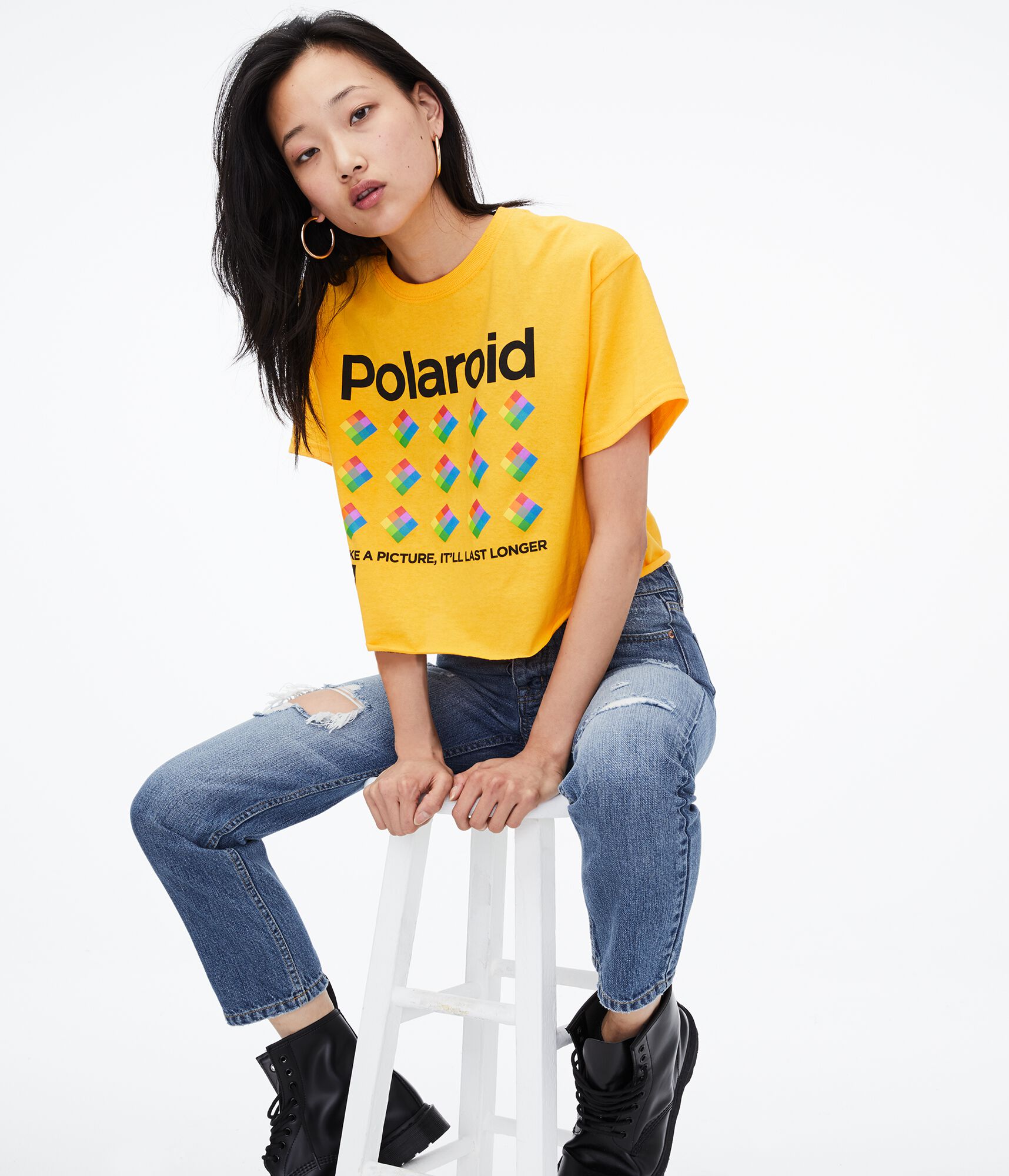 Polaroid Take A Picture Cropped Graphic Tee