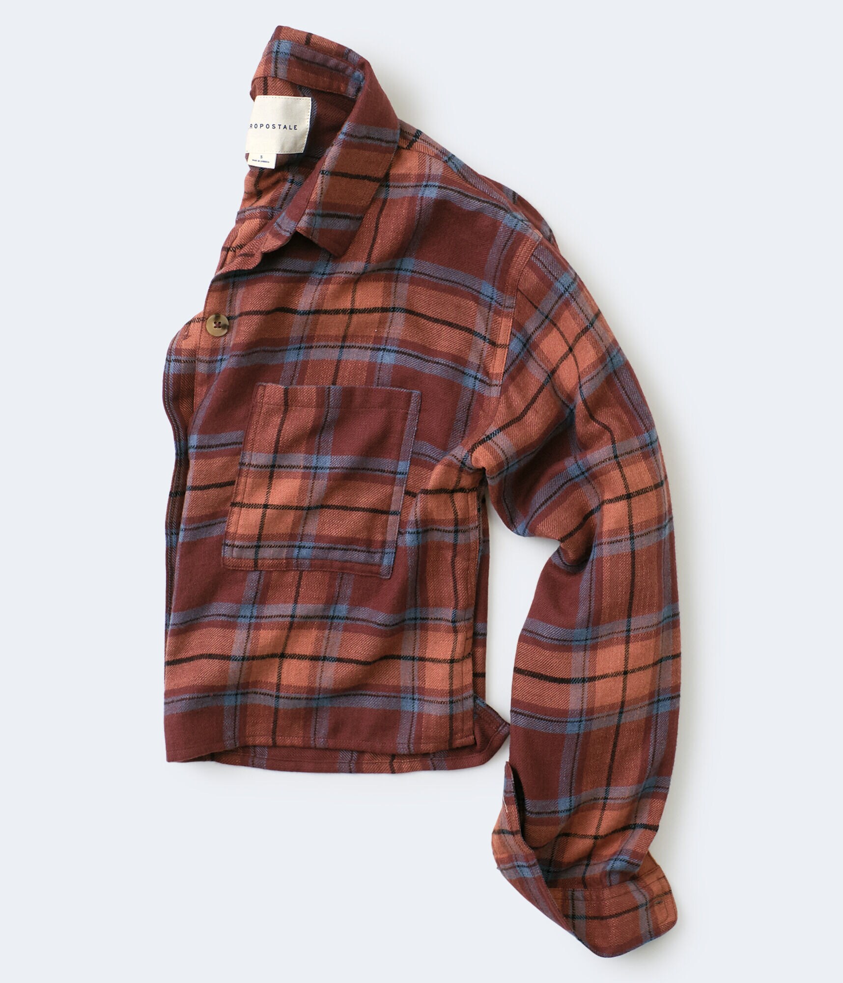 Long Sleeve Plaid Button-Down Shirt