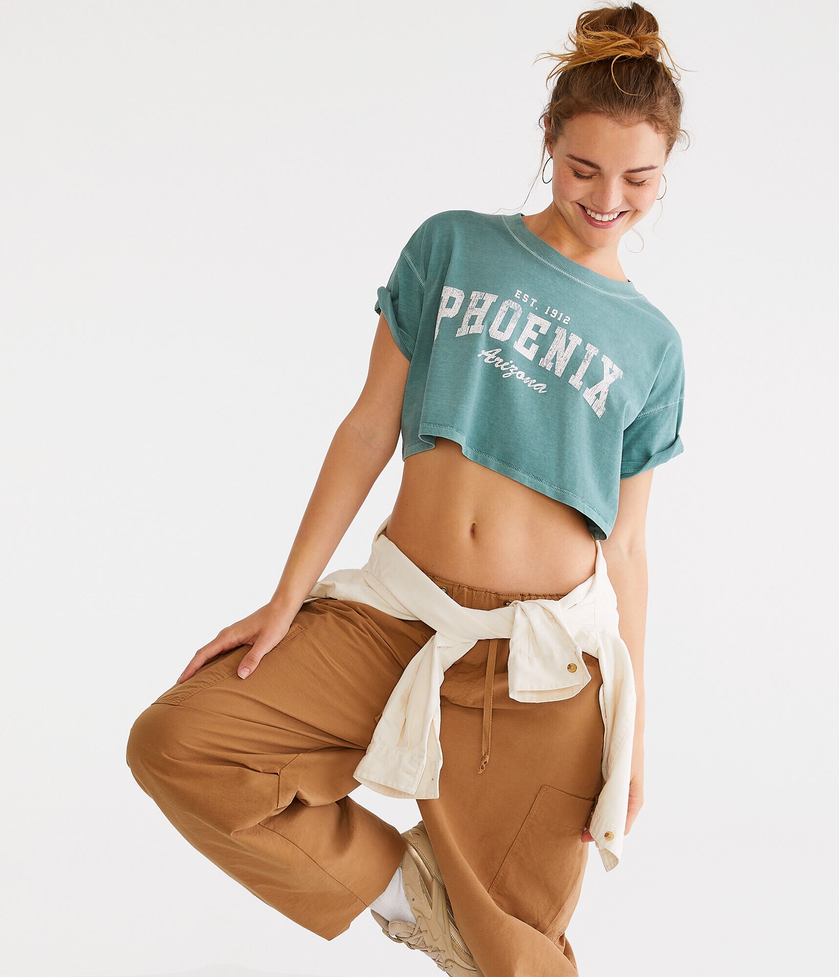 Phoenix Cropped Boyfriend Graphic Tee