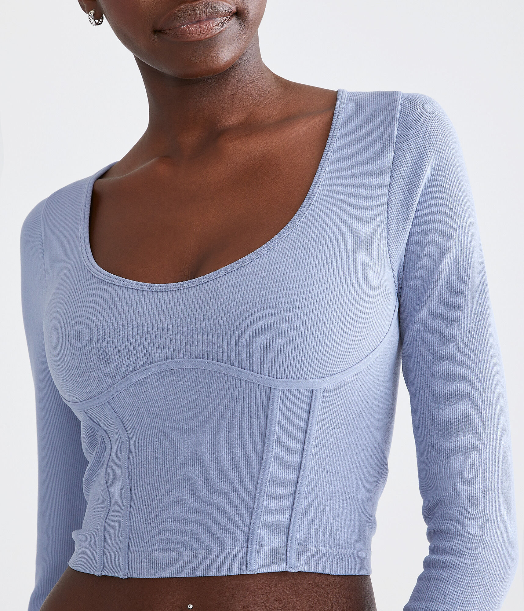 Long Sleeve Seriously Soft Corset Tiny Top