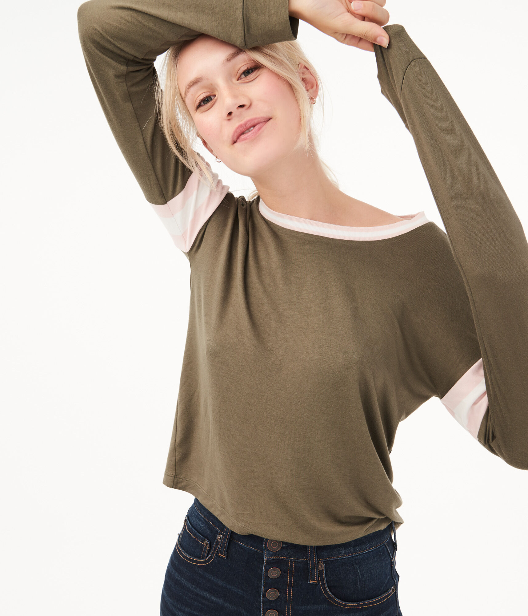 Long Sleeve Seriously Soft Striped Tomboy Tee