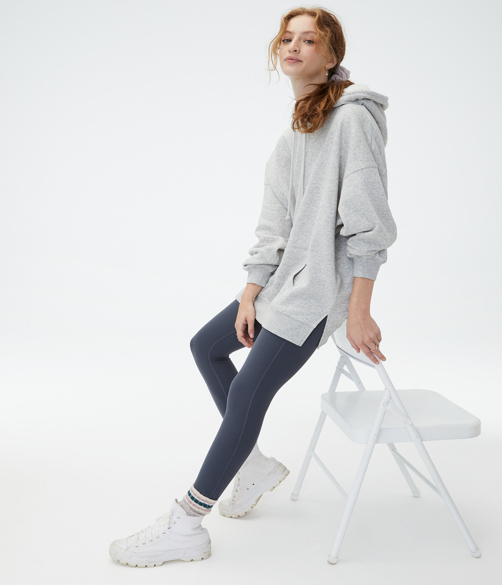 Sherpa-Lined Oversized Pullover Hoodie