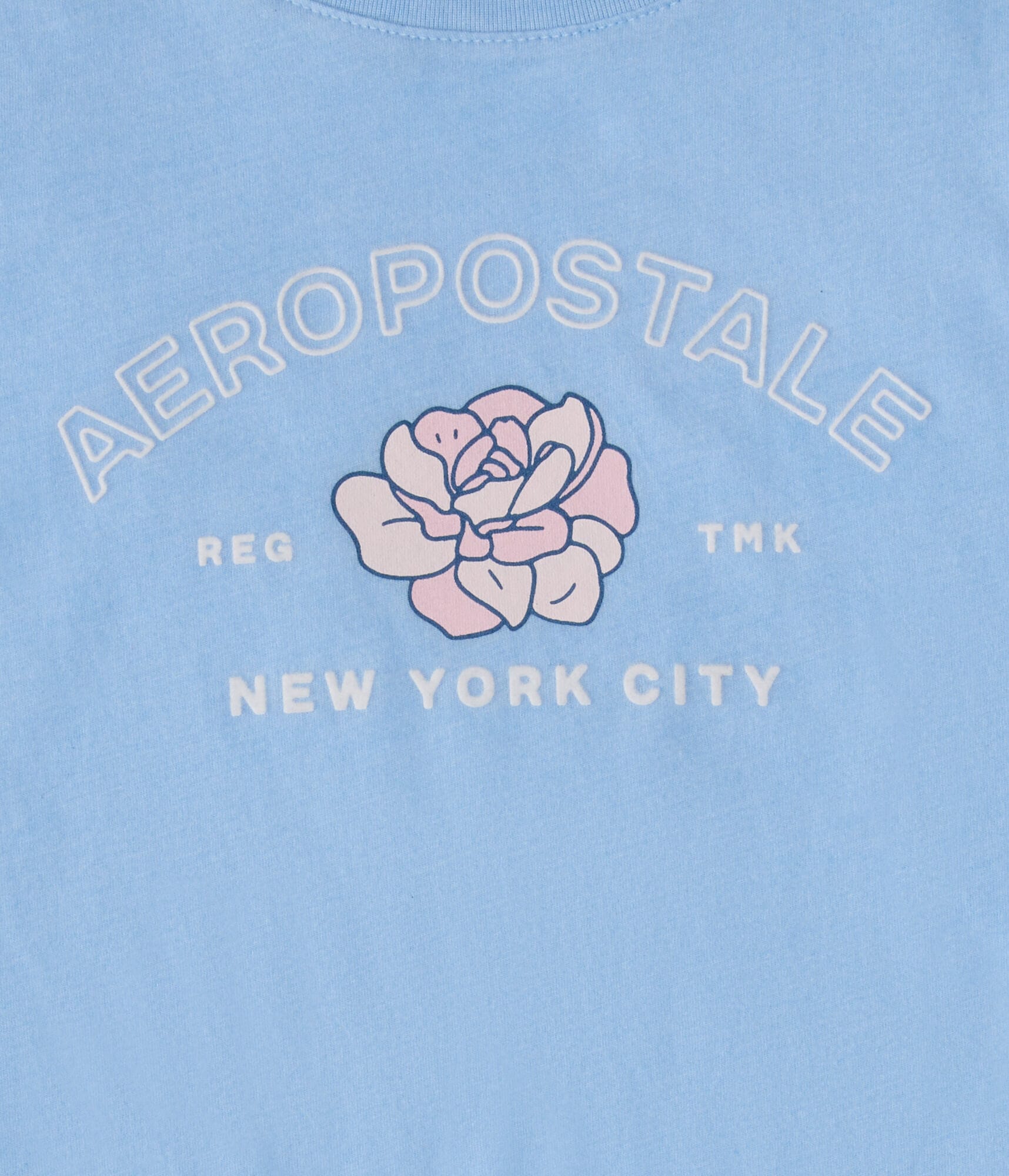 Aeropostale Floral Flocked Graphic Tee