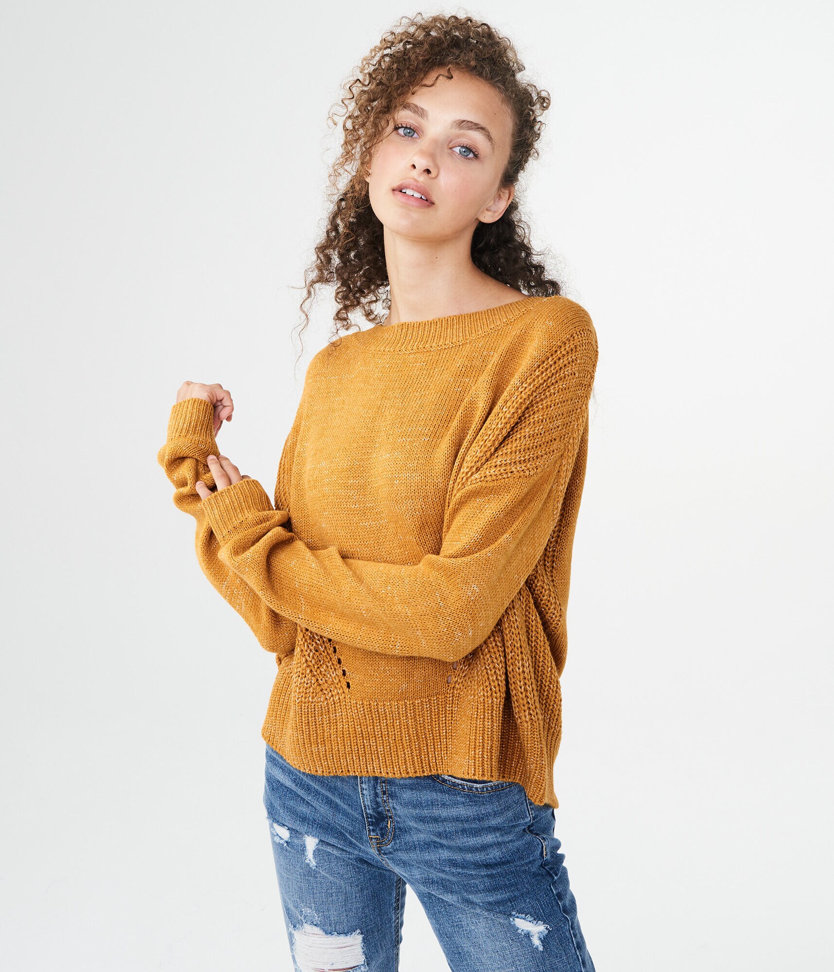 Mixed Pointelle Sweater