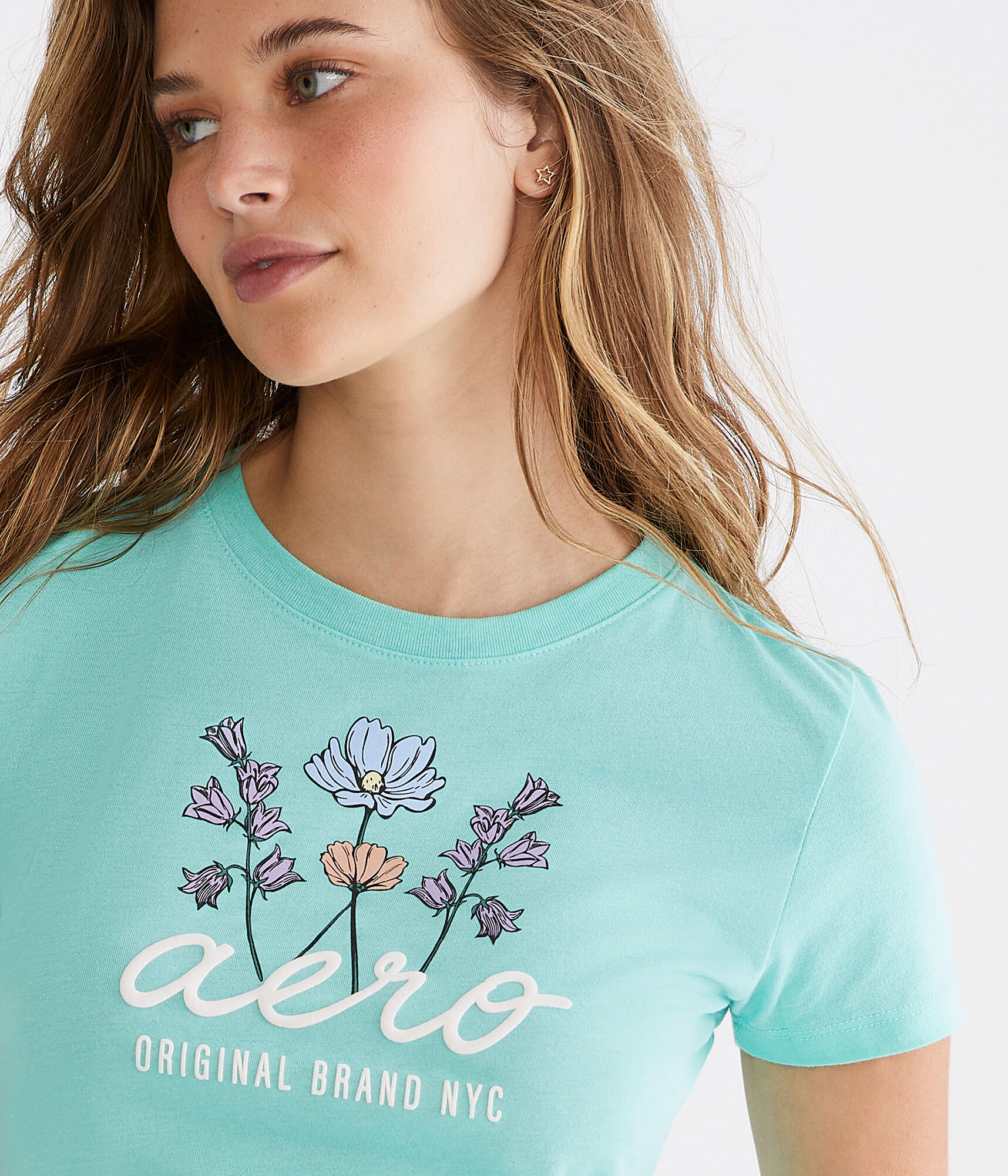 Aero Script Floral Graphic Tee