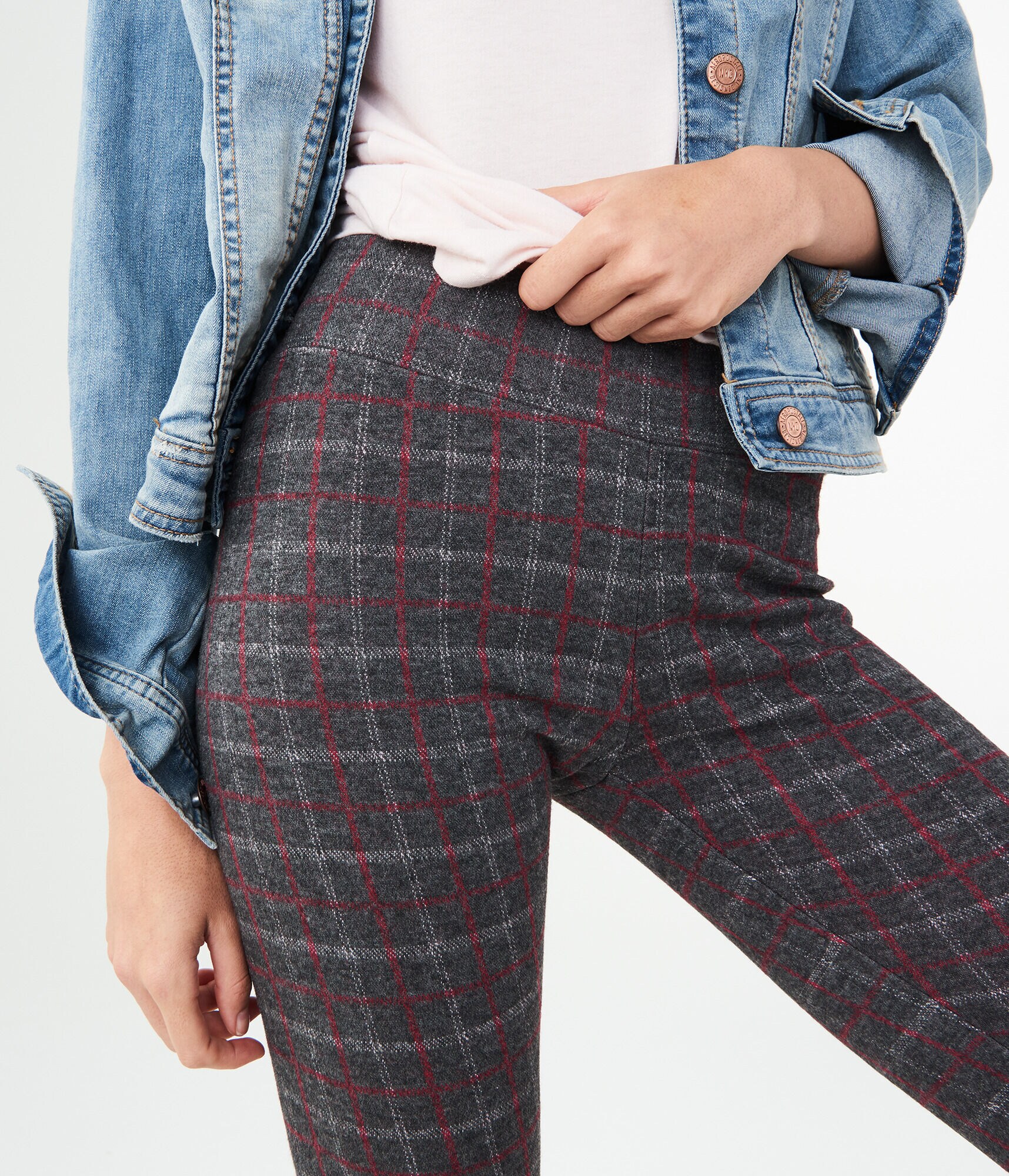 Plaid Ponte High-Waisted Leggings