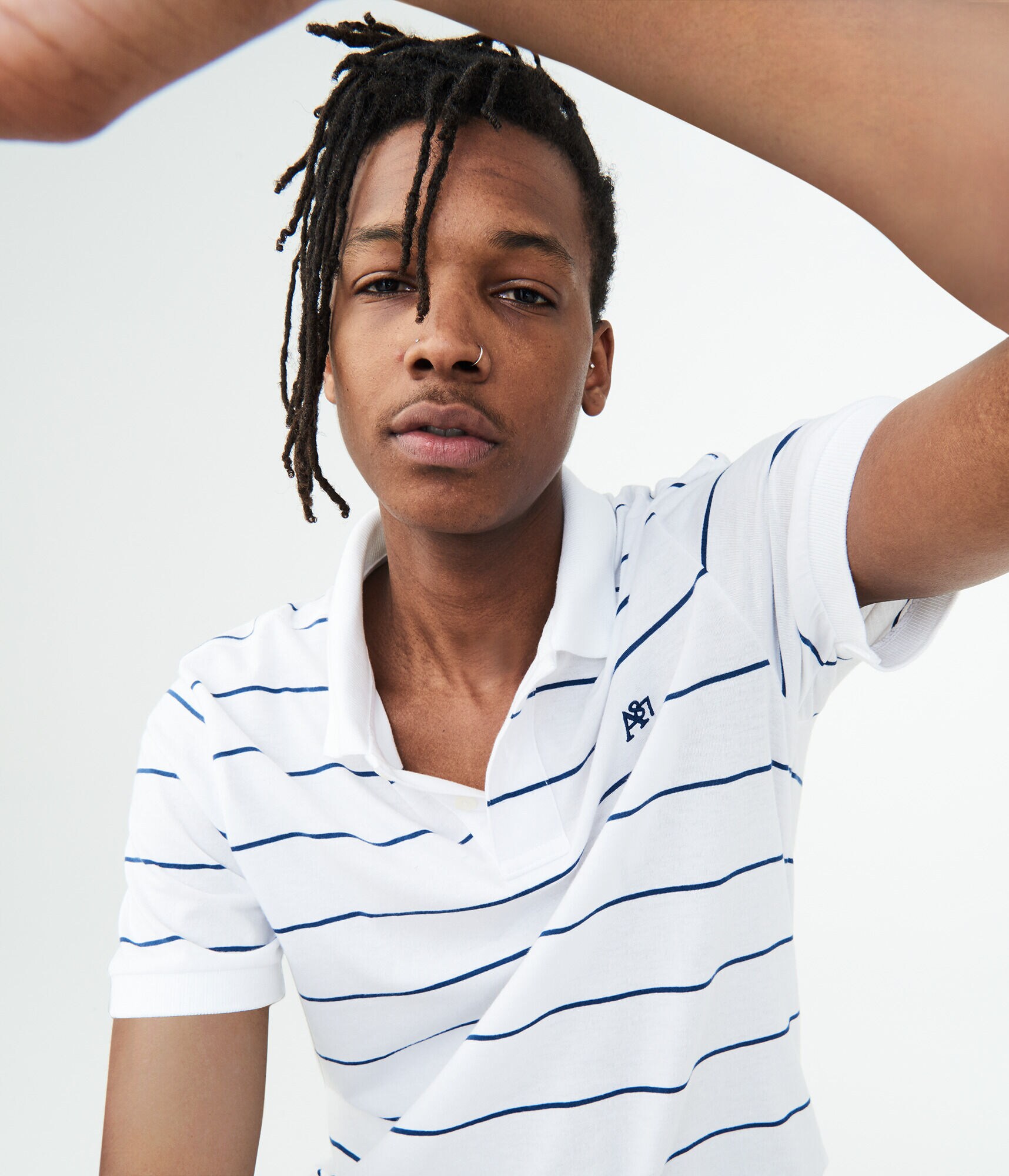 A87 Thin Stripe Jersey Polo