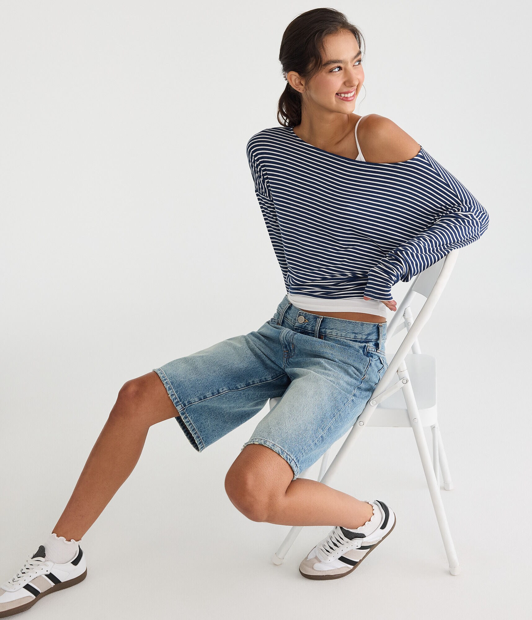 Long Sleeve Seriously Soft Striped Dolman Tee