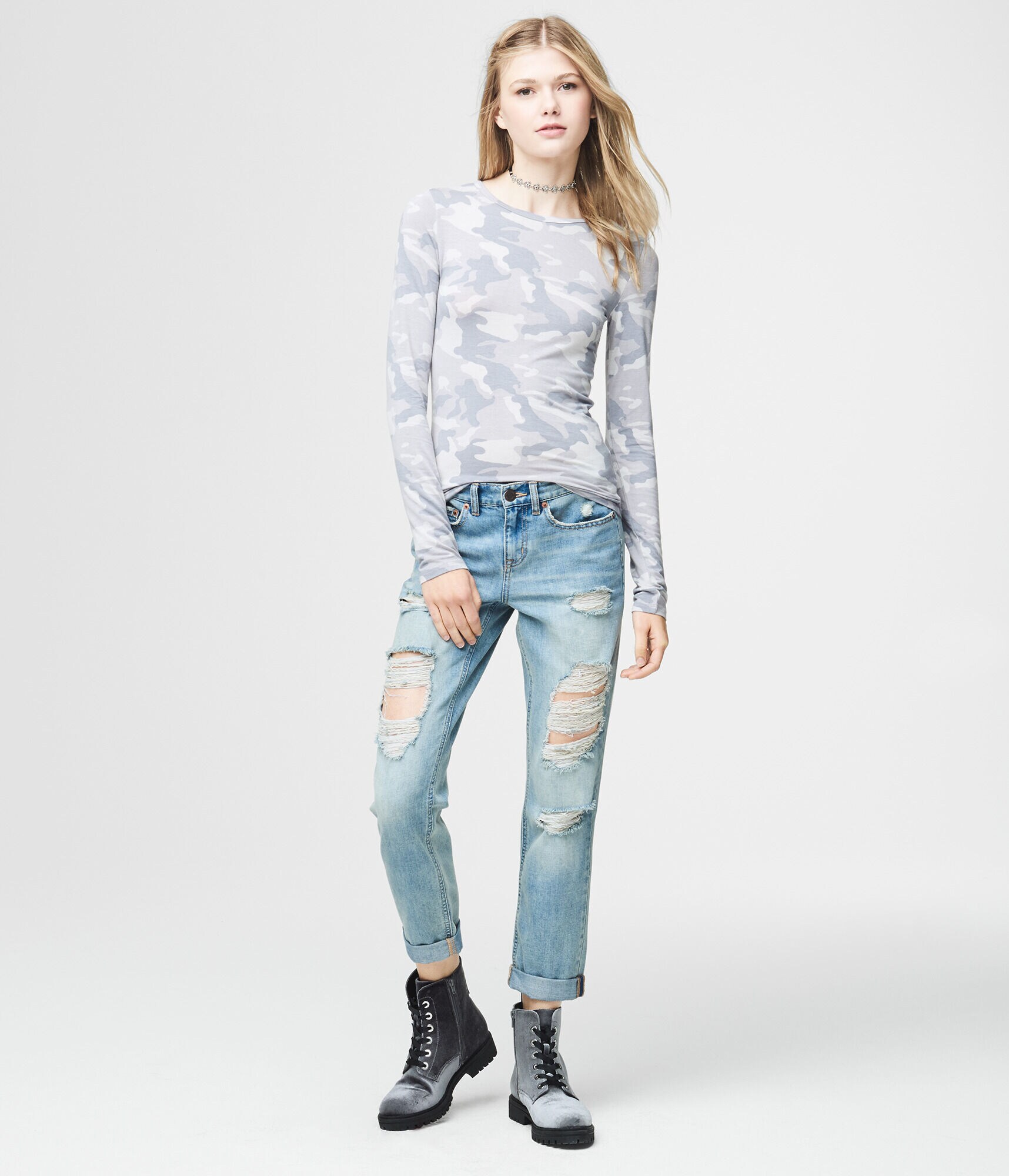 Long Sleeve Seriously Soft Camo Crew Tee