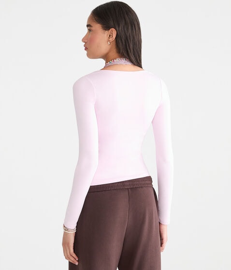 Long Sleeve Buttery Soft Scoop-Neck Tee Long Sleeve Buttery Soft Scoop-Neck Tee