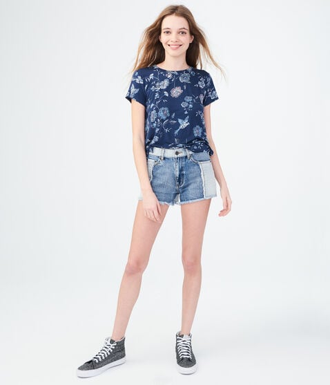 High-Waisted Medium Wash Cheeky Denim Shorts High-Waisted Medium Wash Cheeky Denim Shorts
