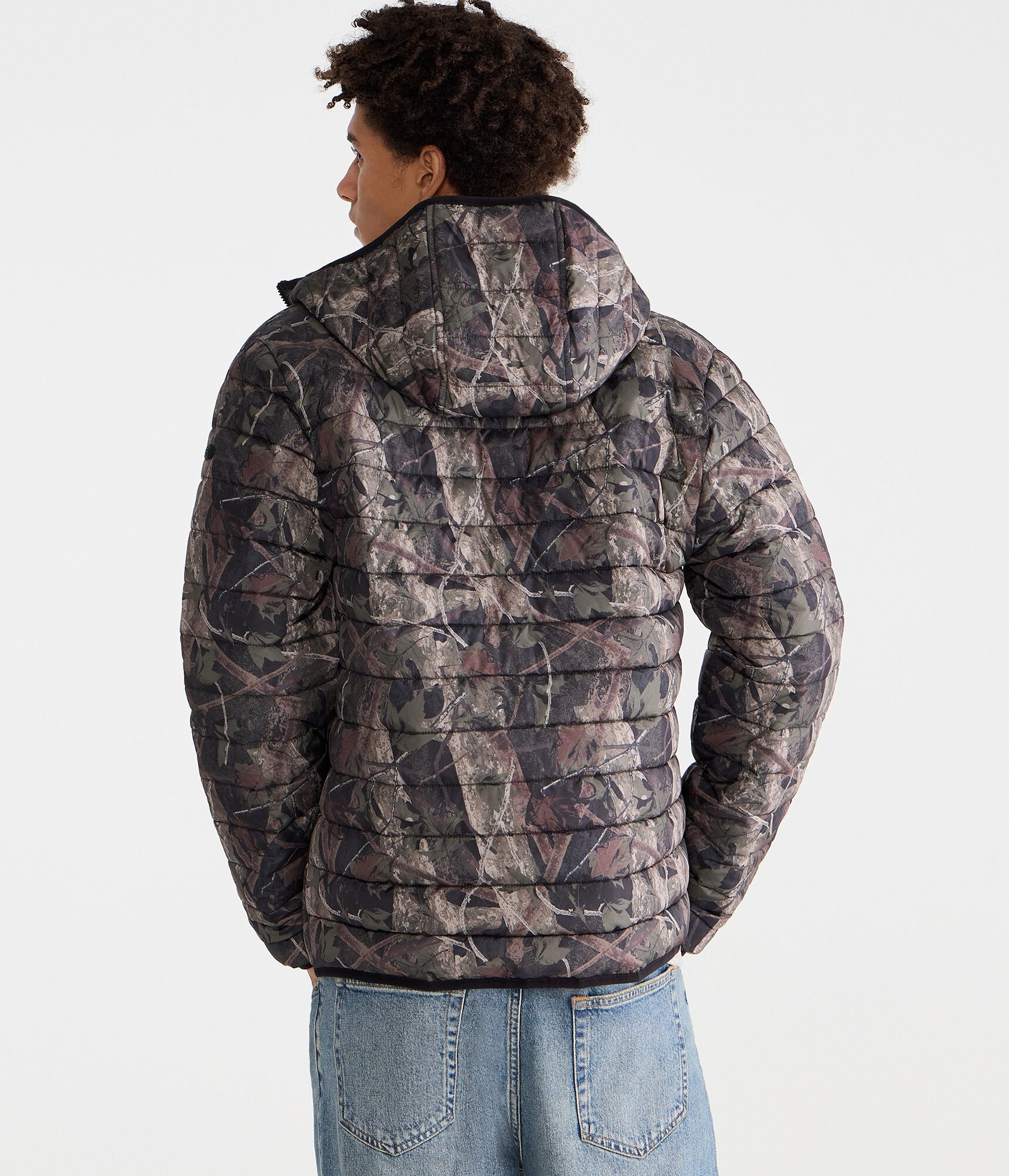 Forest Camo Hooded Midweight Puffer Jacket