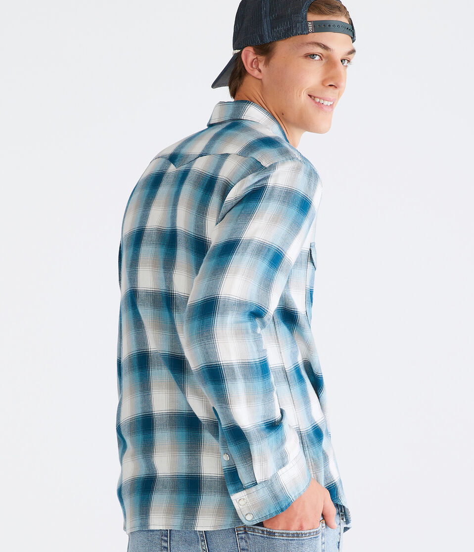Long Sleeve Plaid Western Shirt