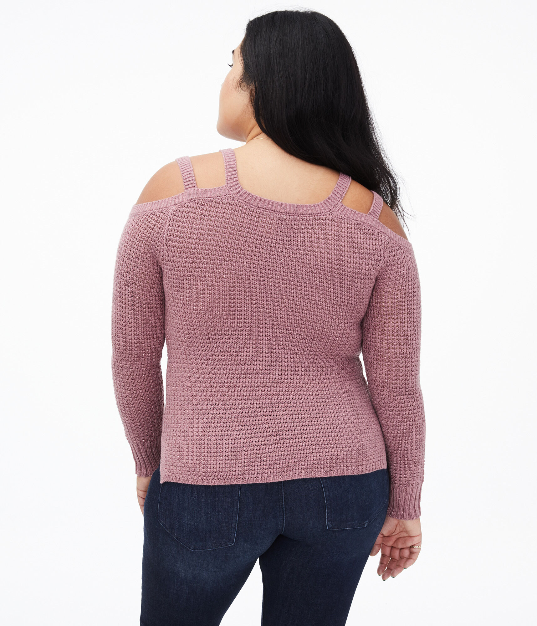 Strappy Cold-Shoulder Sweater