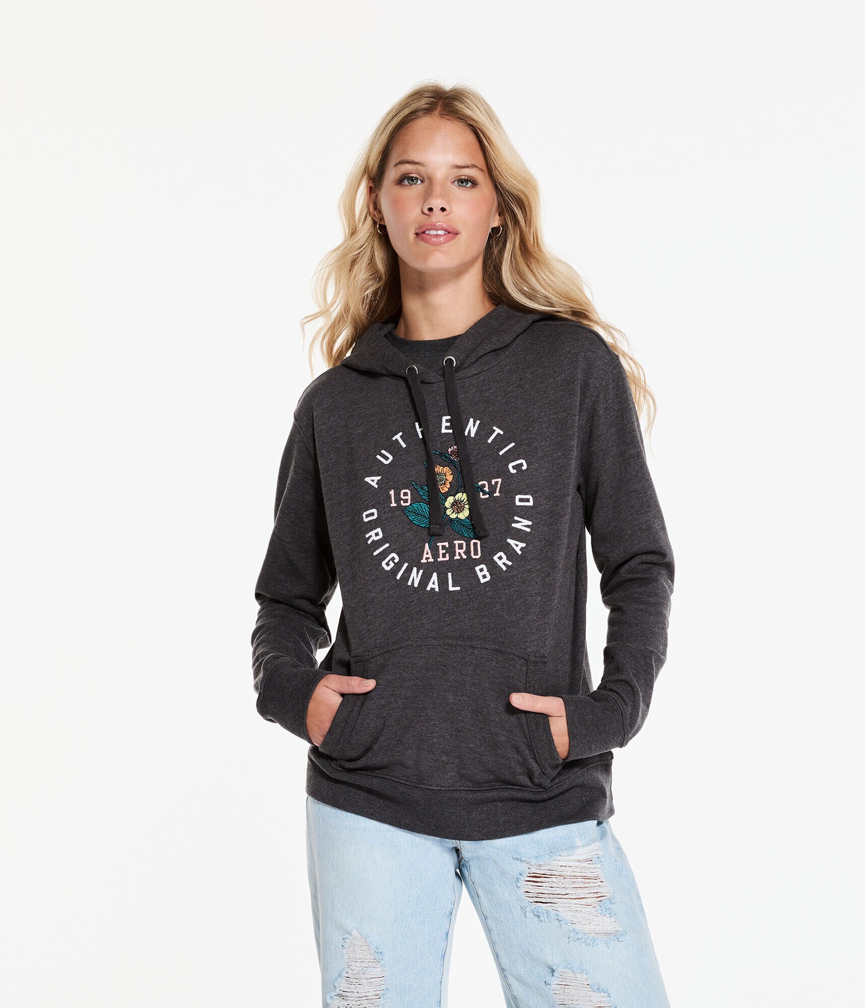 Aero Authentic Floral Pullover Hoodie