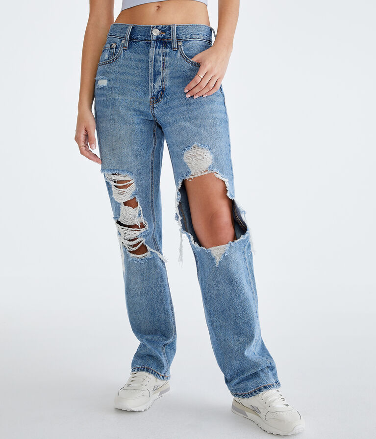 90s baggy ripped jeans Clearance