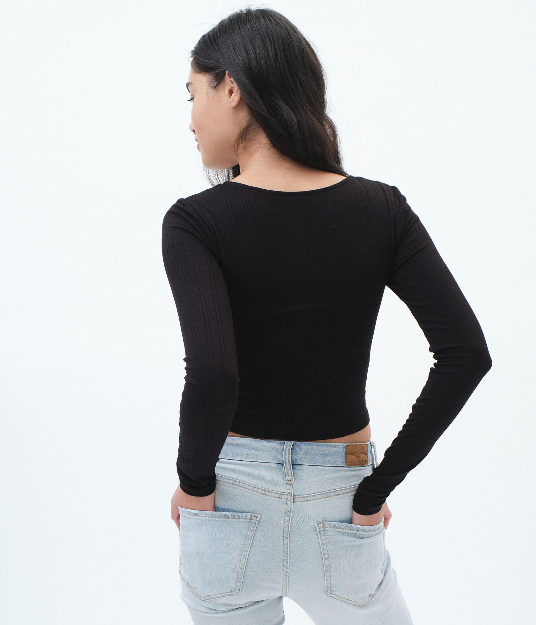 Long Sleeve Twist-Front Tee