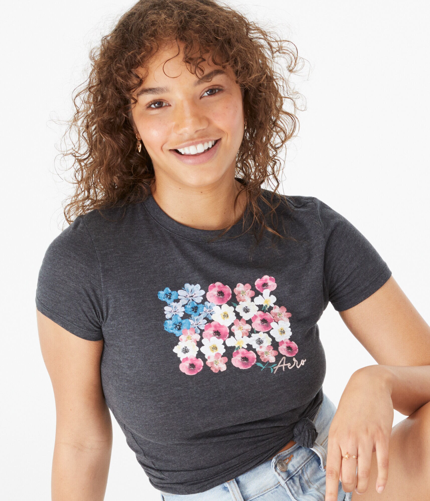 Aero Floral American Flag Graphic Tee