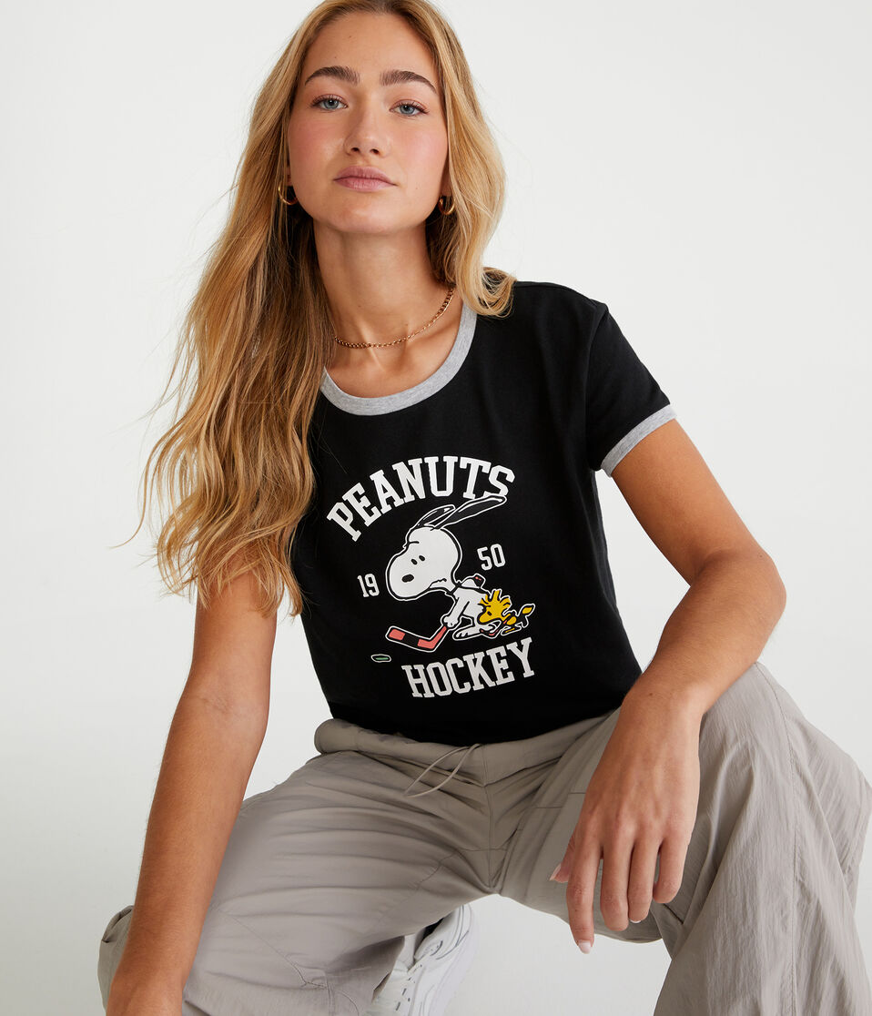 Peanuts® | Aéropostale Snoopy Hockey Ringer Baby Tee