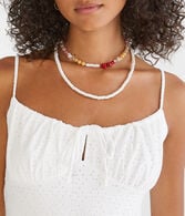 Solid Scoop-Neck Eyelet A-Line Dress