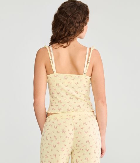 Floral Ruffle Pointelle Sleep Cami Floral Ruffle Pointelle Sleep Cami