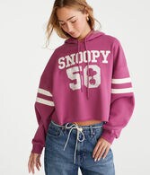 Peanuts® | Aéropostale Snoopy 50 Cropped Pullover Hoodie