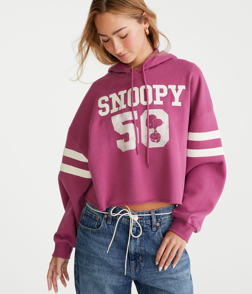 Peanuts® | Aéropostale Snoopy 50 Cropped Pullover Hoodie