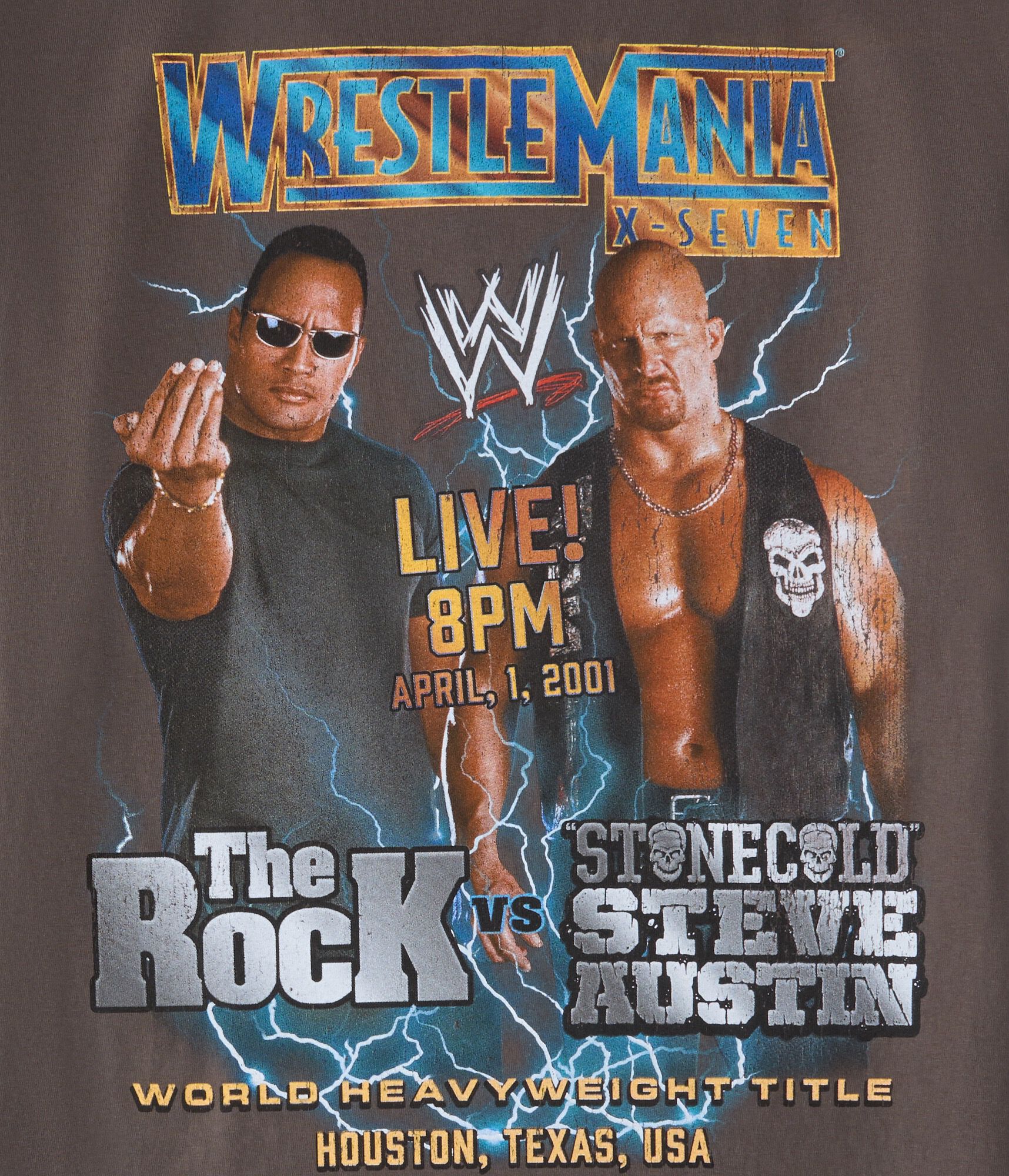 WWE WrestleMania Rock Vs Stone Cold Relaxed Graphic Tee