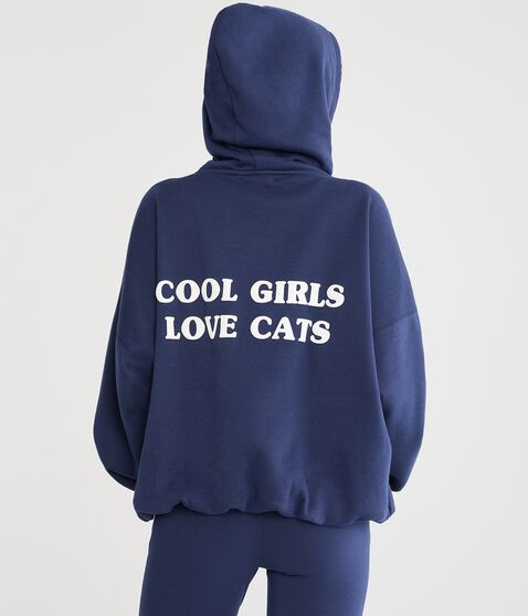 Cloud Soft Cool Girls Love Cats Bubble Hoodie Cloud Soft Cool Girls Love Cats Bubble Hoodie