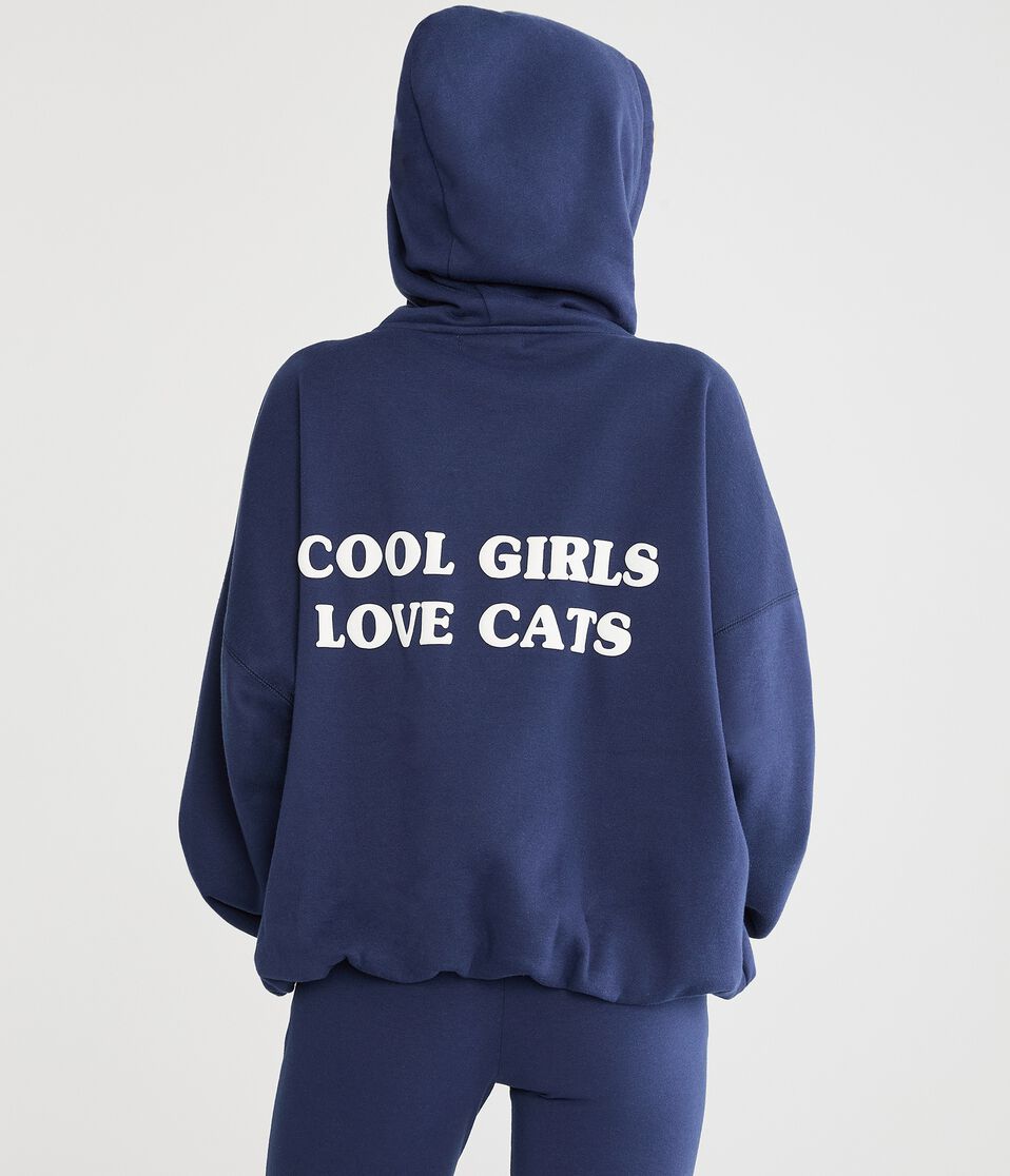 Cloud Soft Cool Girls Love Cats Bubble Hoodie