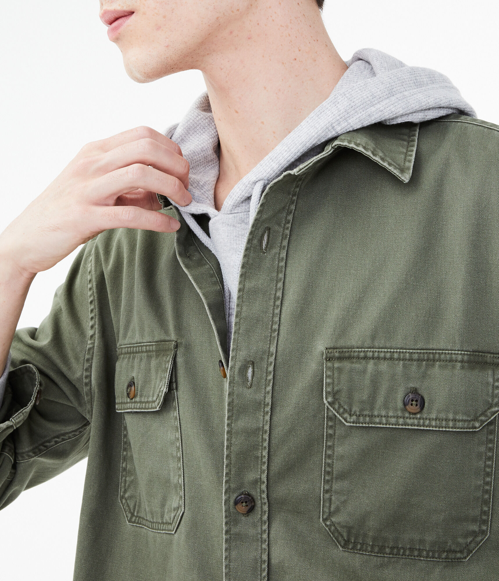 Long Sleeve Workwear Button-Down Shirt***