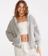 Sherpa Oversized Full-Zip Hoodie