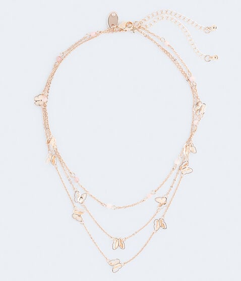 Semi-Precious Stone & Butterfly Necklace 2-Pack Semi-Precious Stone & Butterfly Necklace 2-Pack