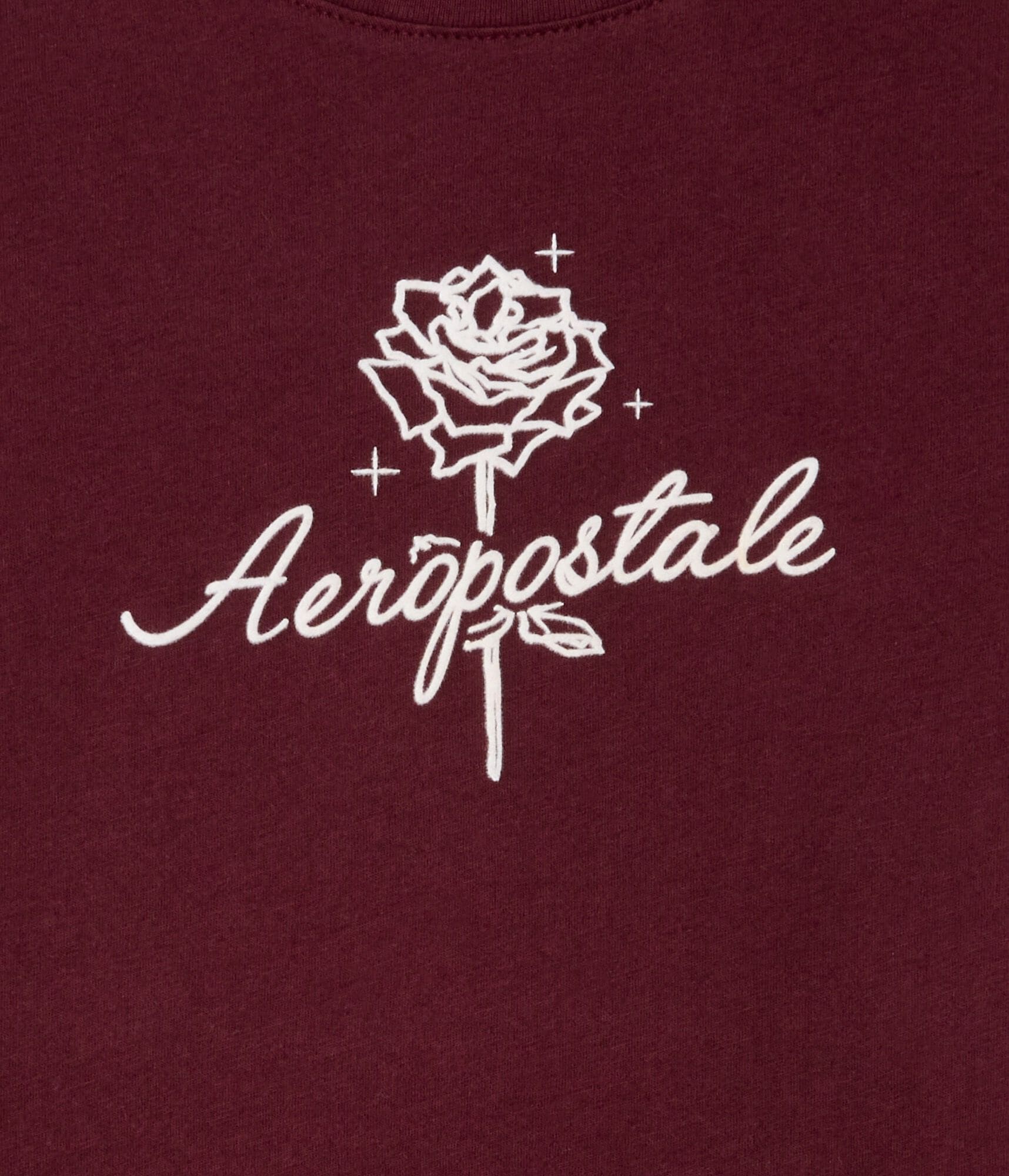 Aeropostale Rose Flocked Graphic Tee