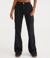 Flare Mid-Rise Twill Cargo Pants