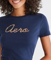 Aero Sequin Logo Graphic Tee