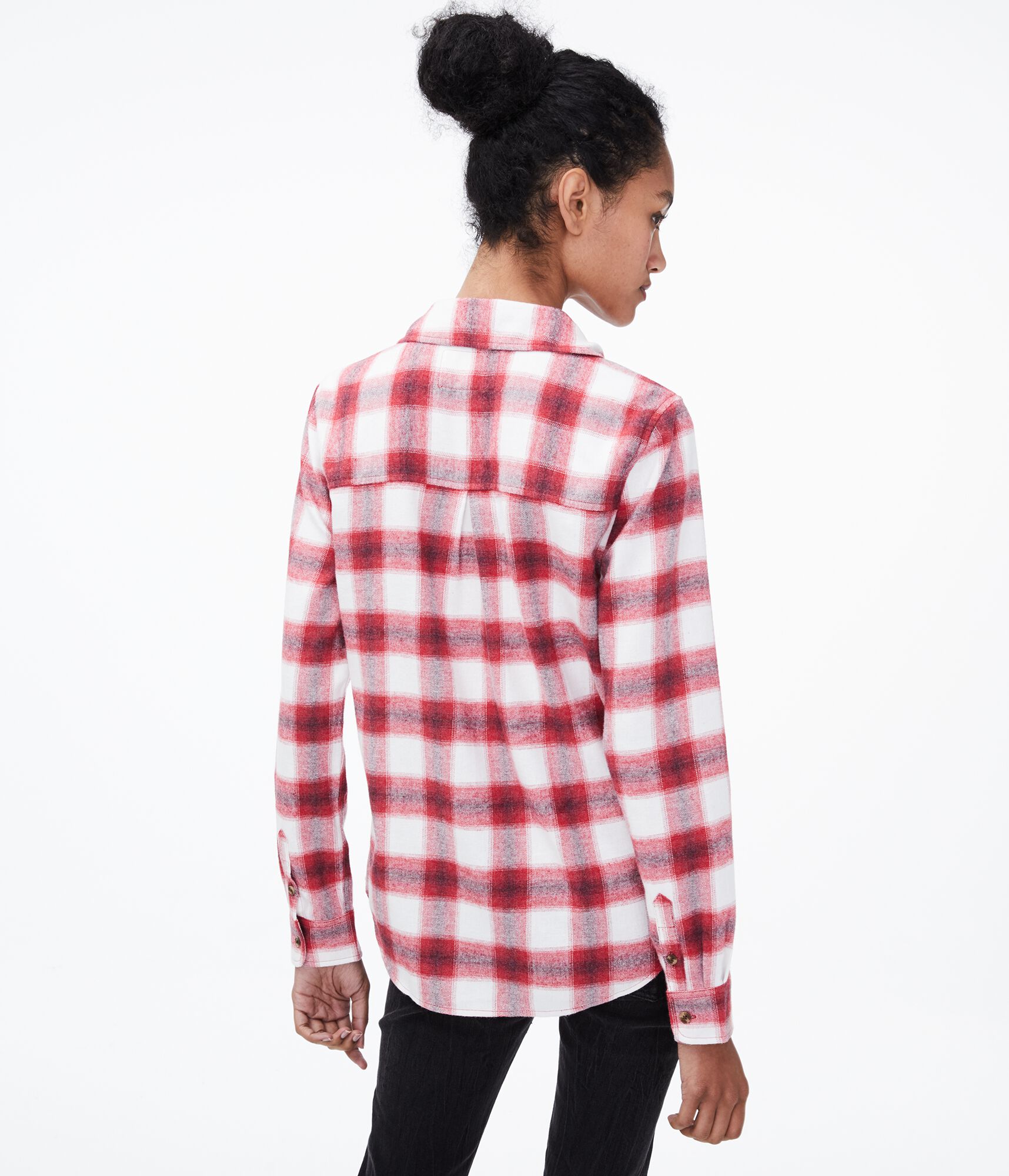 Long Sleeve Plaid Button-Down Shirt