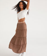 Floral Tiered High-Waisted Maxi Skirt