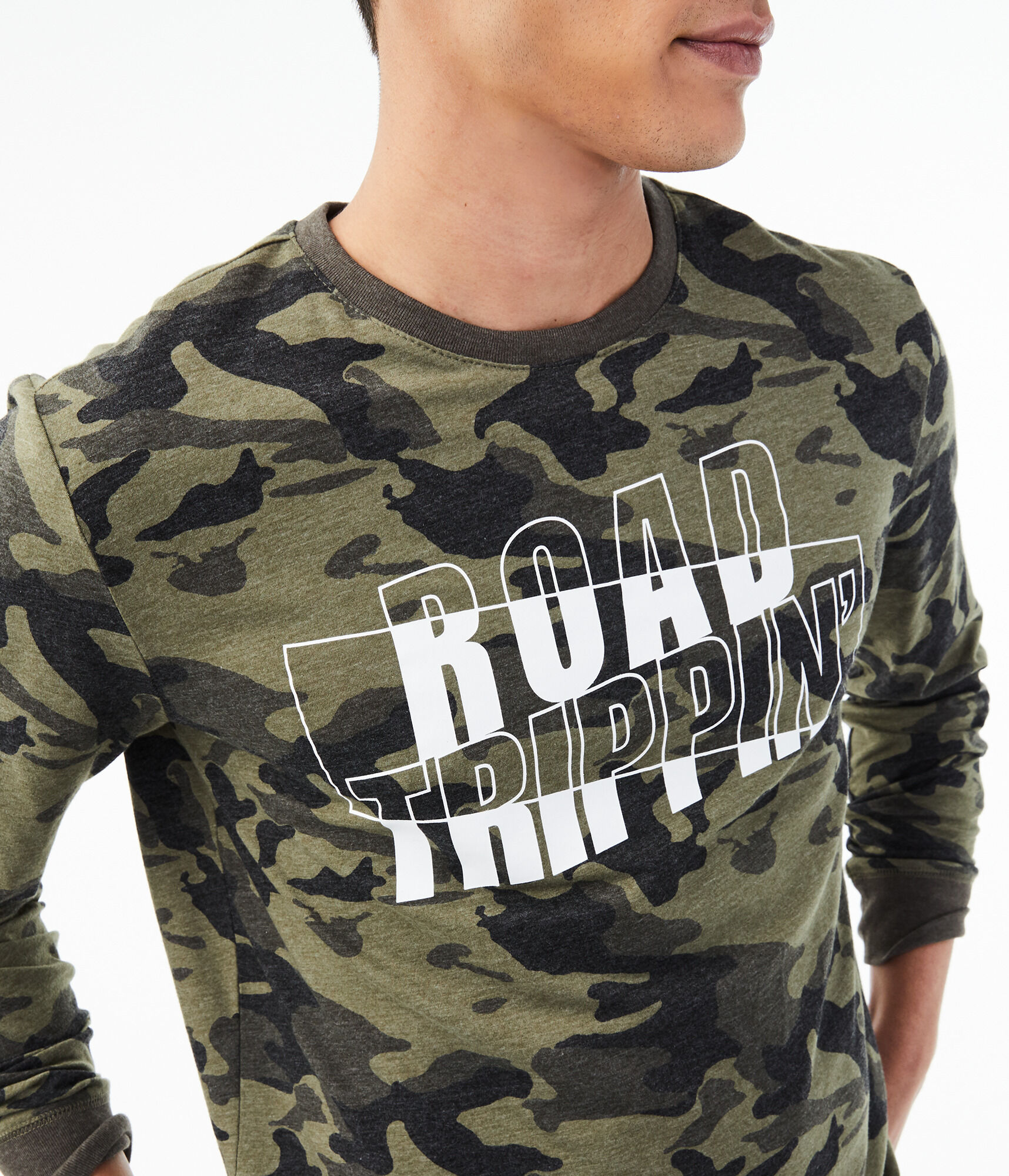 Long Sleeve Road Trippin' Camo Graphic Tee