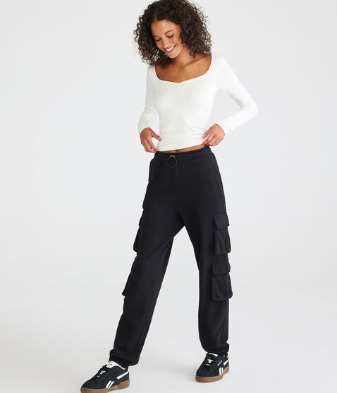 High-Rise Bungee Cargo Sweatpants