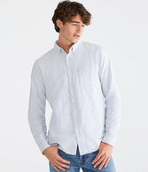 Long Sleeve Vertical Stripe Oxford Shirt