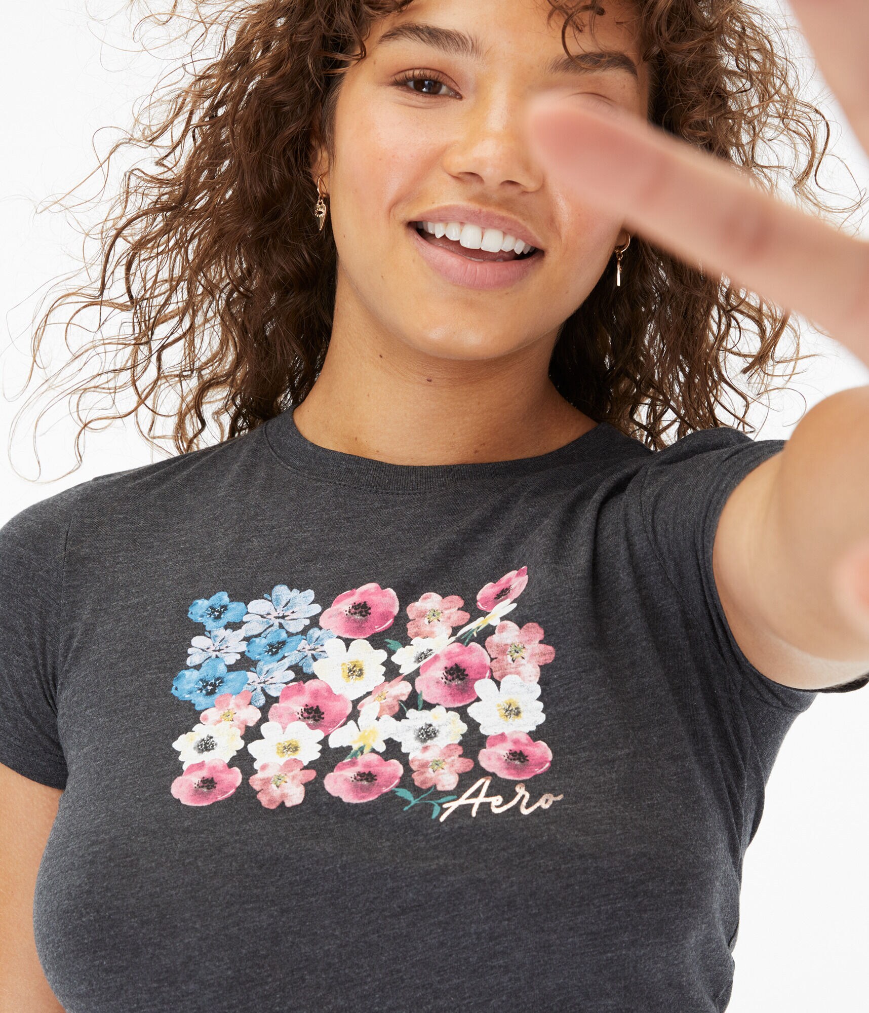 Aero Floral American Flag Graphic Tee