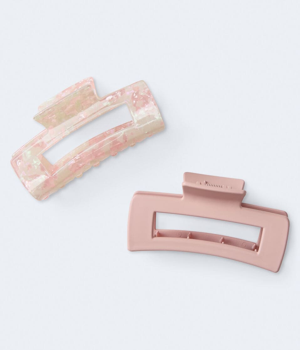Open Rectangle Claw Hair Clip 2-Pack