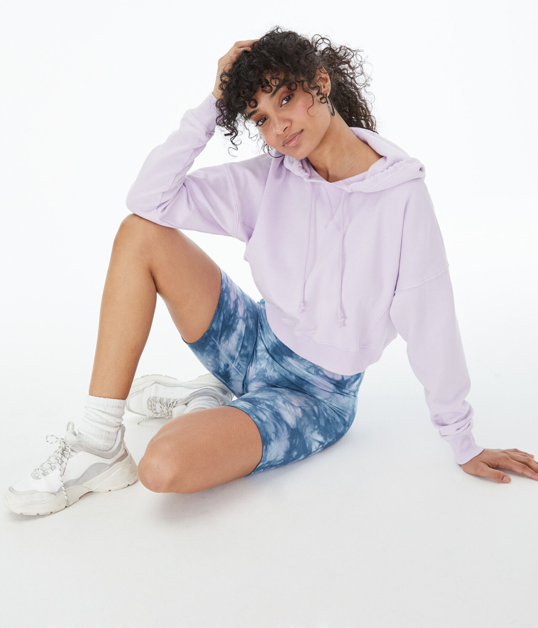 Solar Wash Cropped Pullover Hoodie***