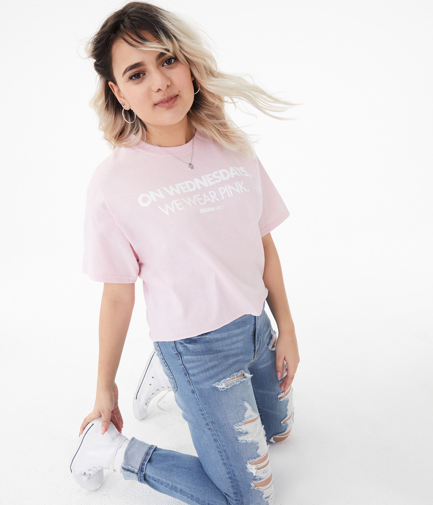 Mean Girls Wednesdays Cropped Graphic Tee